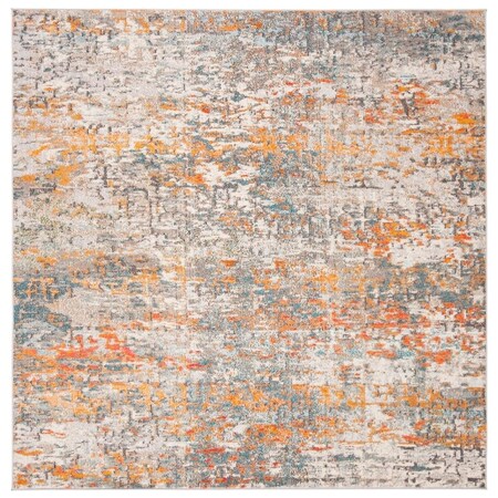 Safavieh 5 x 5 ft. Madison 400 Power Loomed Square Area Rug Grey & Orange MAD460F-5SQ